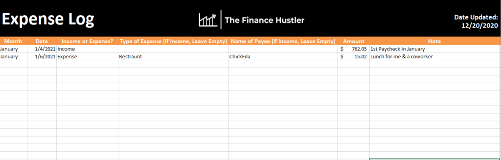 representative payee income and expenses worksheet